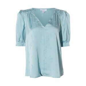 CURRENT AIR Women's V-Neck Short Sleeve Blouse Size XS In Light Blue